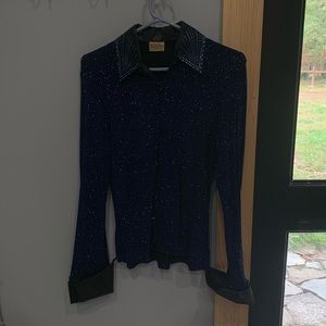 Royal Blue Glitter Western Show Shirt by The Performance Collection